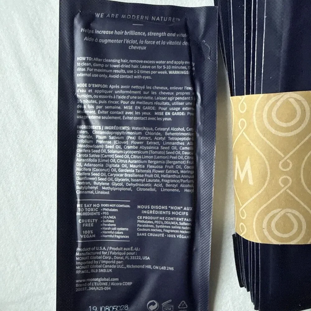 LOT of 10 Monat Replenish Masque Hydration Travel Size 10 ml